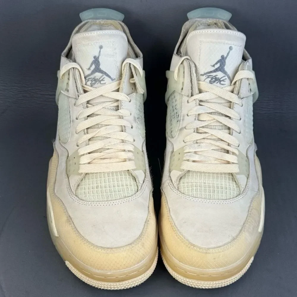 Jordan 4 Retro Off-White Sail athletic sneaker shoes men’s 11 (Women's 13.5)